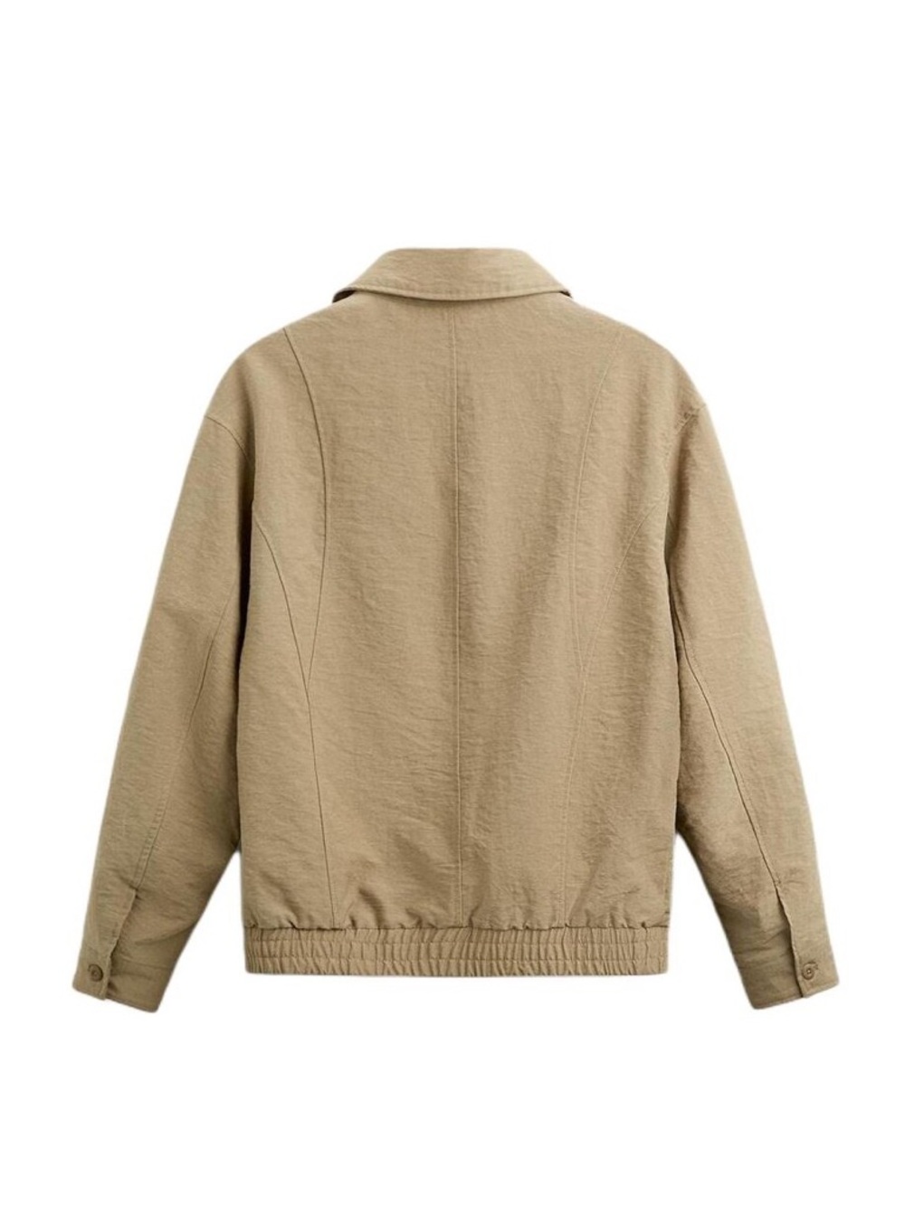 Zara Men's Lightweight Zip-Up Bomber Jacket, Khaki - Picture 4 of 13